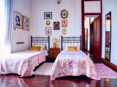 Cama o camas de una habitación en Casa Verde de Guía