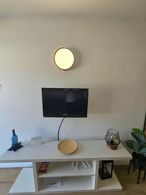 Una televisión o centro de entretenimiento en apartamentos canaima 217