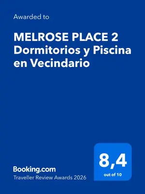 Certificado, premio, señal o documento que está expuesto en MELROSE PLACE 2 Dormitorios y Piscina en Vecindario
