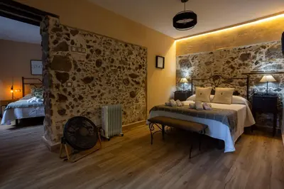 Cama o camas de una habitación en Casa Emblemática La Alameda