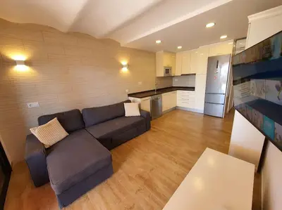 Una cocina o zona de cocina en Vivienda Vacacional frente al mar Playa del Aguila