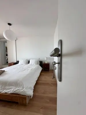 Cama o camas de una habitación en Ático muy chill con terraza, soleado y céntrico
