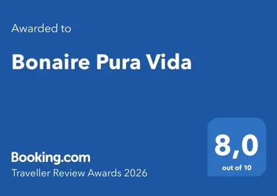 Certificado, premio, señal o documento que está expuesto en Bonaire Pura Vida
