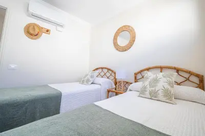Cama o camas de una habitación en Las Nasas, Vistas al Mar, 2 dormitorios