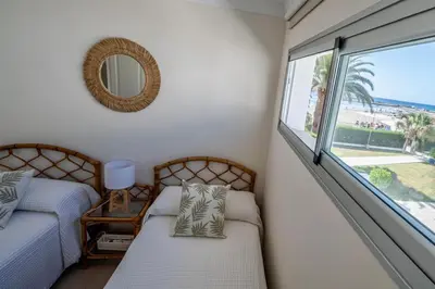 Cama o camas de una habitación en Las Nasas, Vistas al Mar, 2 dormitorios