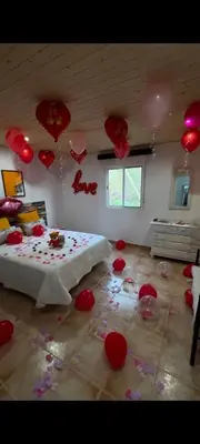 Cama o camas de una habitación en Villa las rosas
