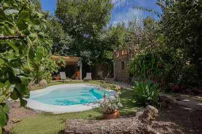 Piscina en o cerca de Los Matos, Canarian house in Valleseco