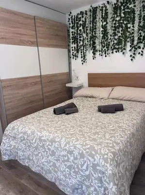 Cama o camas de una habitación en Design seaview flat next to Yumbo