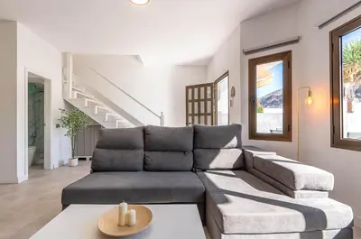 Zona de estar de Apartment with heated pool and sea view