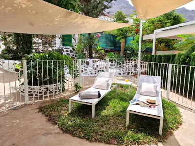 Jardín al aire libre en Histórica Casa María