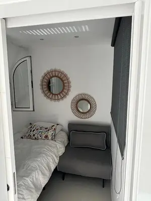 Cama o camas de una habitación en Primera línea Aquamarina Anfi del Mar