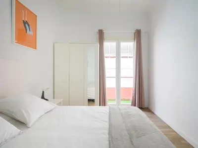 Cama o camas de una habitación en Cerca de la playa con azotea