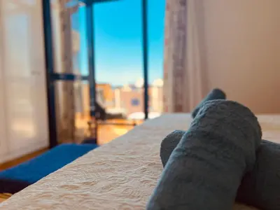 Cama o camas de una habitación en Oasis Meloneras cerca del mar