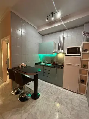 Una cocina o zona de cocina en Basement apartments