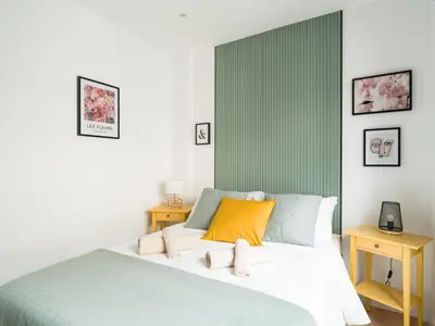 Cama o camas de una habitación en Apartamento con Gimnasio cerca playa de Las Canteras D3A