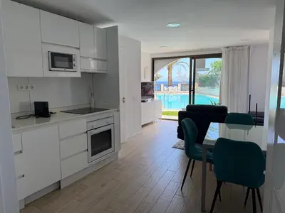 Una cocina o zona de cocina en Mary Playa 1 direkt am Meer Playa del Inglés