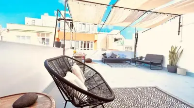 Zona de estar de Comfy design isleta near the beach