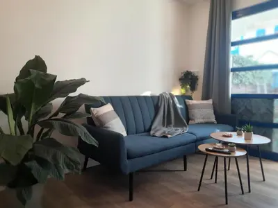 Zona de estar de Cosy Bungalow with Terrace & Jacuzzi