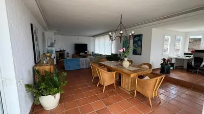 Una televisión o centro de entretenimiento en Casa la Calma