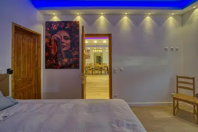 Cama o camas de una habitación en Casa los Castaños