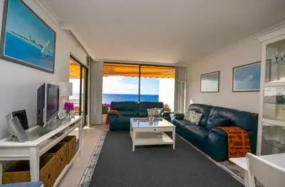 Una televisión o centro de entretenimiento en Primera línea Montemarina Anfi del Mar