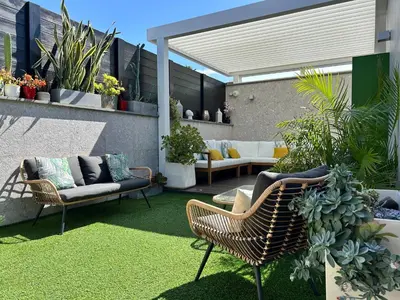 Zona de estar de Exclusive Designer Bungalow in Maspalomas By Pride Holiday Rentals