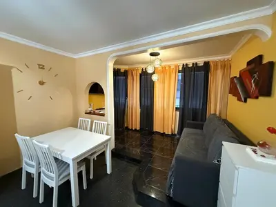 Zona de estar de Apartment right on the beach