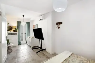 Una televisión o centro de entretenimiento en Casa las Caracolas