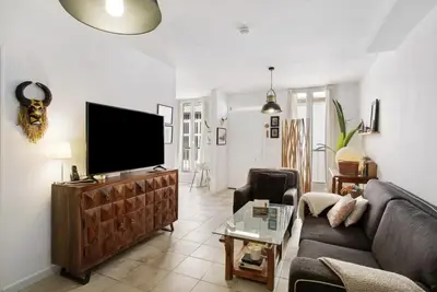 Una televisión o centro de entretenimiento en Casa las Caracolas