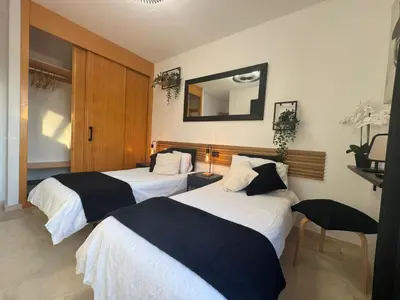 Cama o camas de una habitación en Casa Vikingo Holiday Home with optional Hot Tub