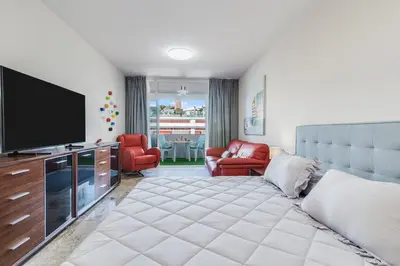 Cama o camas de una habitación en Golden Beach Luxury Las Canteras