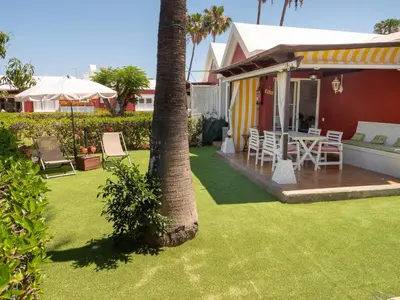 Jardín al aire libre en Bungalow in Maspalomas near Golf & Beach