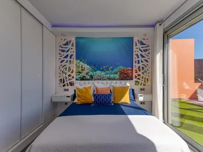 Cama o camas de una habitación en Chalet in Maspalomas with Heated Pool