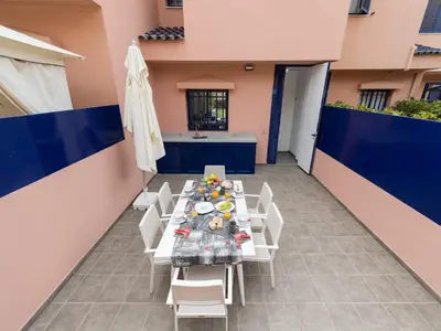 Un balcón o terraza de Duplex in Maspalomas near Meloneras Beach