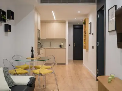 Una cocina o zona de cocina en Moderno apartamento cerca playa Las Canteras D1D
