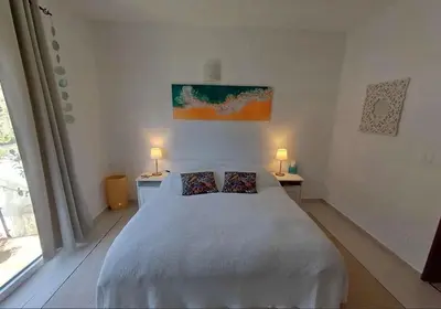 Cama o camas de una habitación en Gästehaus Casa Roca Fataga
