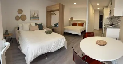 Cama o camas de una habitación en Eli Canteras Sunset