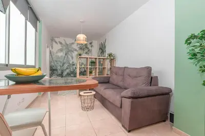 Zona de estar de Estudio primera línea Playa Canteras
