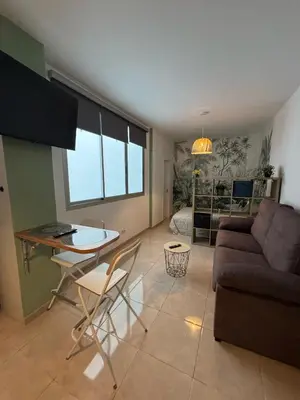 Zona de estar de Estudio primera línea Playa Canteras