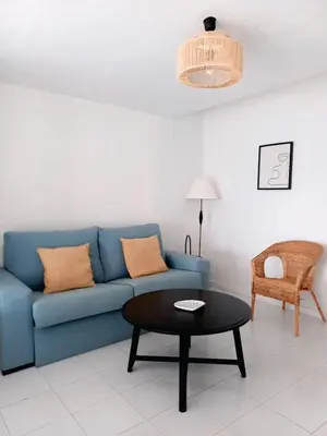 Zona de estar de Dragon View - Oceanfront Apartment Faro de Sardina