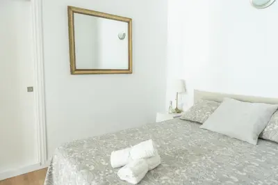 Cama o camas de una habitación en Linda Reina