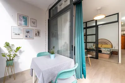 Cama o camas de una habitación en Casita Palmera Las Canteras