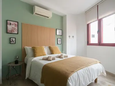 Cama o camas de una habitación en Maravilloso estudio cerca playa de Las Canteras BT3B