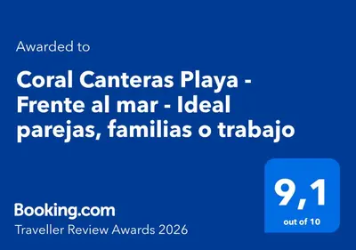 Certificado, premio, señal o documento que está expuesto en Coral Canteras Playa - Frente al mar - Ideal parejas, familias o trabajo