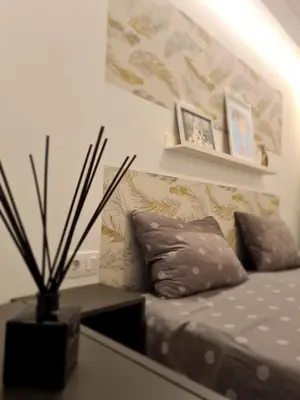 Cama o camas de una habitación en castlerock vista mar