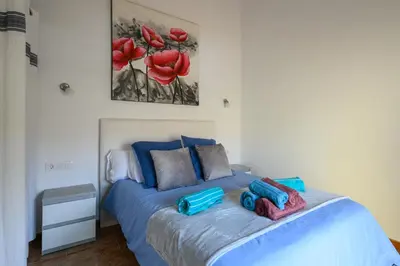 Cama o camas de una habitación en Bungalow with Terrace BBQ Pool in Maspalomas