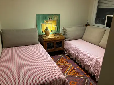 Cama o camas de una habitación en An apartment with an ocean view
