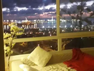 Zona de estar de An apartment with an ocean view