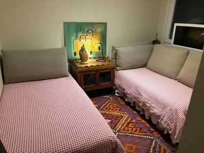 Cama o camas de una habitación en An apartment with an ocean view