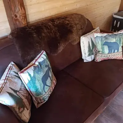Zona de estar de Angels Cabin
